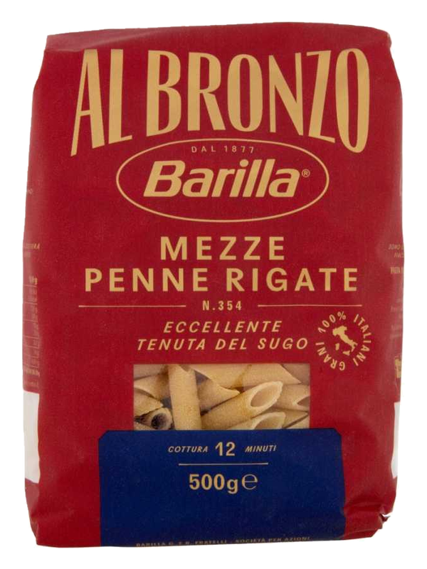 Barilla Al Bronzo Mezze Penne Rigate n°354 500 g · paquet