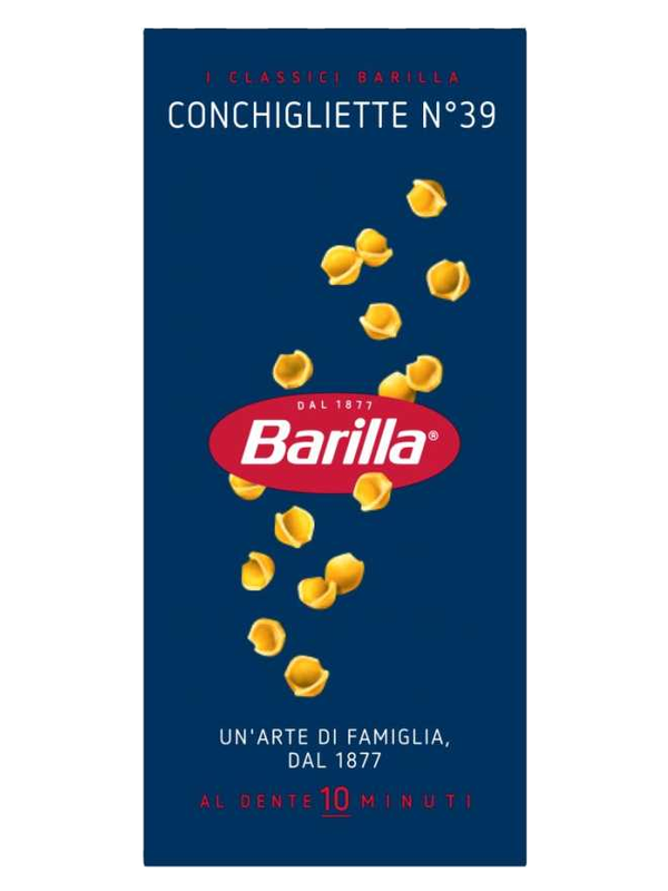Barilla Conchigliette n°39 500 g · boîte
