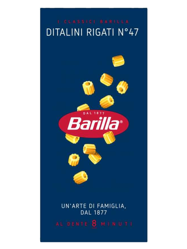 Barilla Ditalini Rigati n°47 500 g · boîte