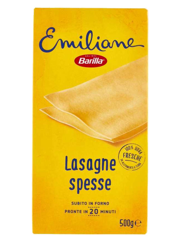 Barilla Emiliane Lasagne épaisses aux œufs 500 g · boîte