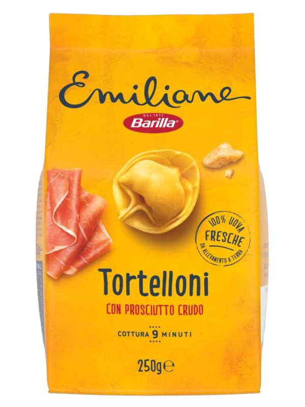 Barilla Emiliane Tortelloni aux œufs au jambon cru et Parmigiano Reggiano 250 g · paquet