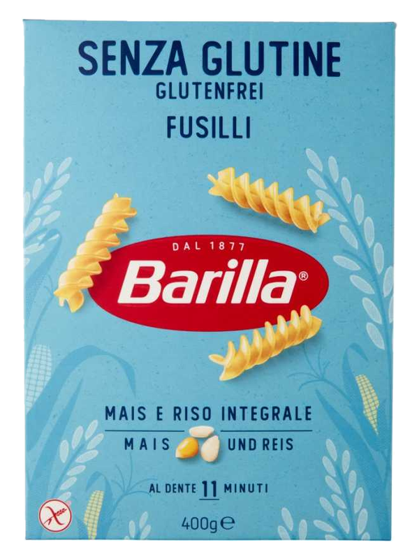 Barilla Fusilli sans gluten 400 g · boîte