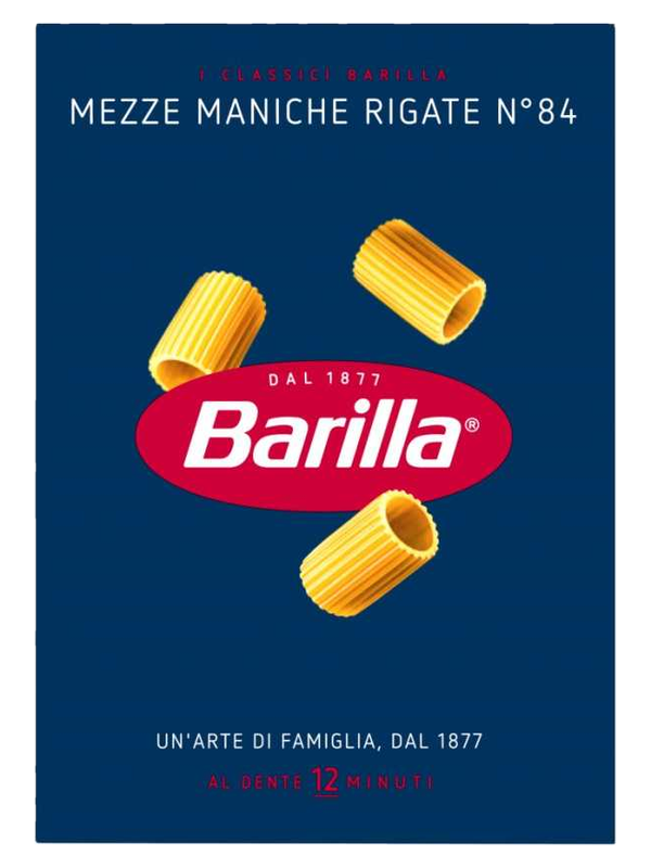 Barilla Mezze Maniche Rigate n°84 500 g · boîte