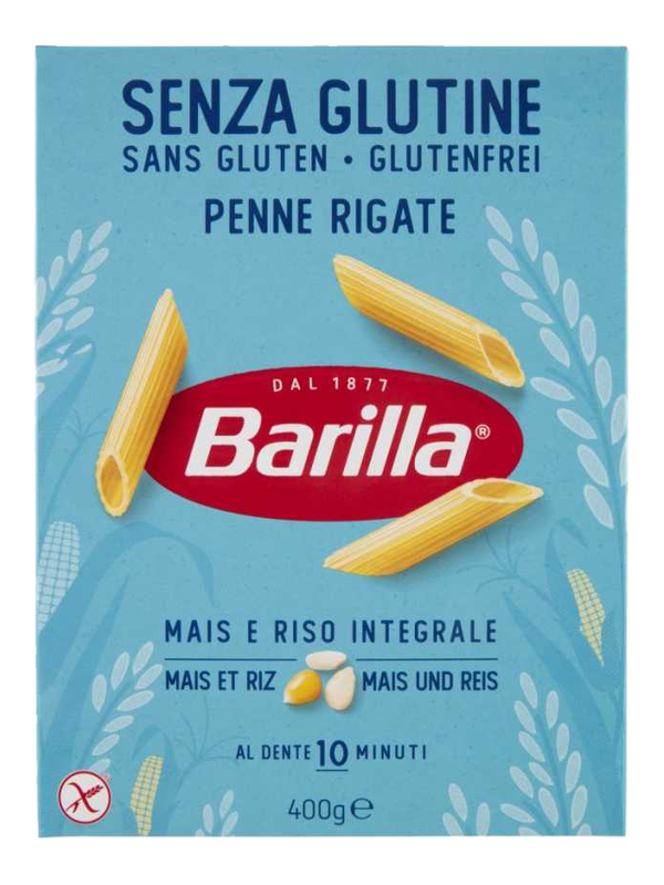 Barilla Penne Rigate sans gluten 400 g · boîte