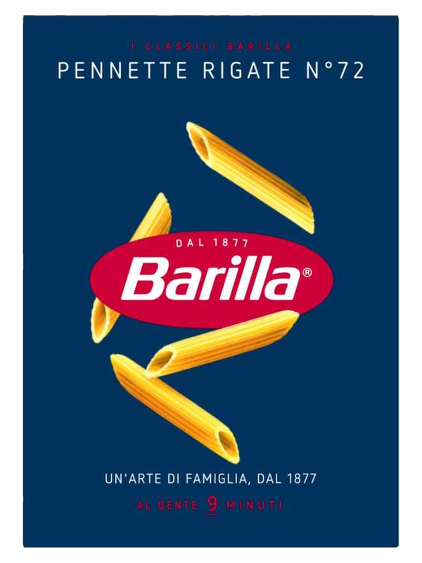 Barilla Pennette Rigate n°72 500 g · boîte