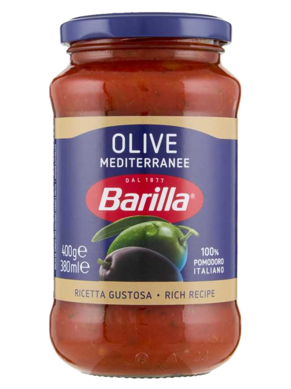 Barilla sauce tomate aux olives 400 g · bocal