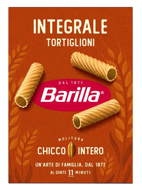 Barilla Tortiglioni complètes 500 g · boîte