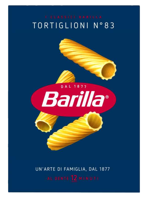 Barilla Tortiglioni n°83 500 g · boîte