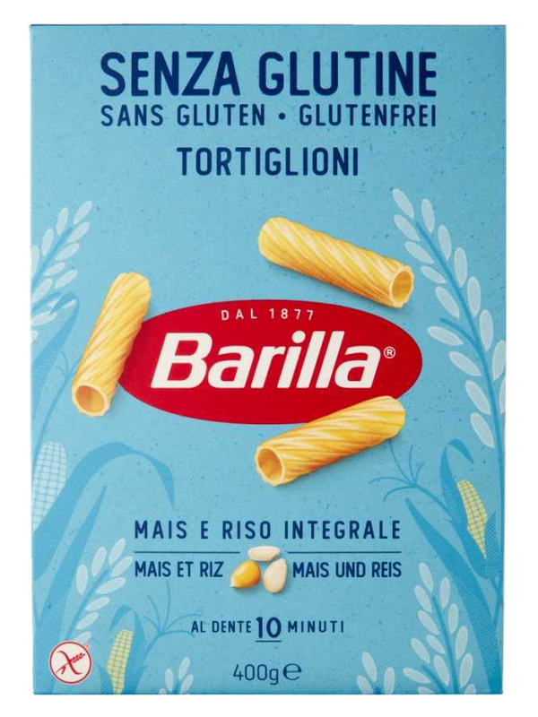 Barilla Tortiglioni sans gluten 400 g · boîte