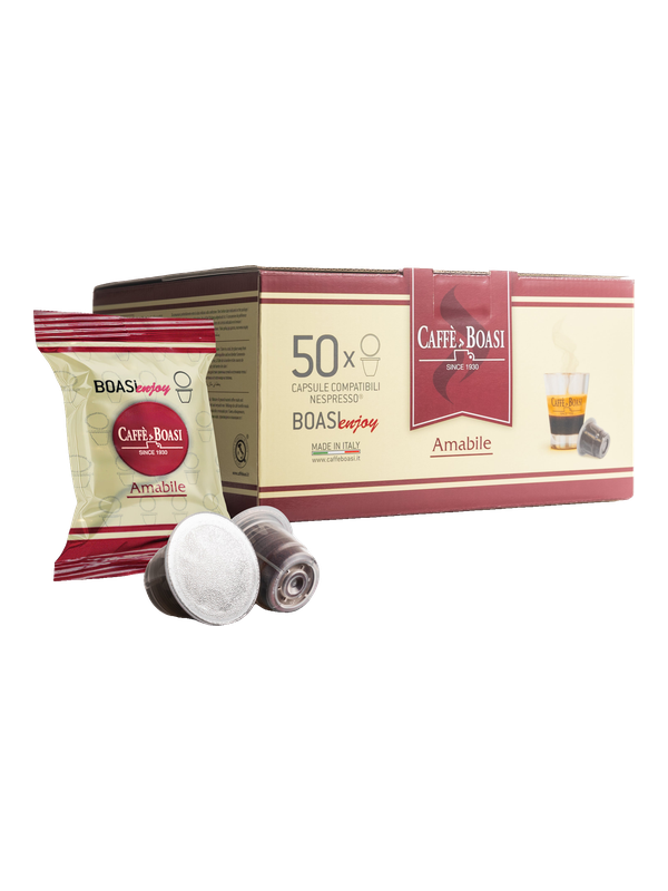 Capsules Boasi Enjoy Amabile compatibles Nespresso®, emballage individuel, boîte de 50 · boîte
