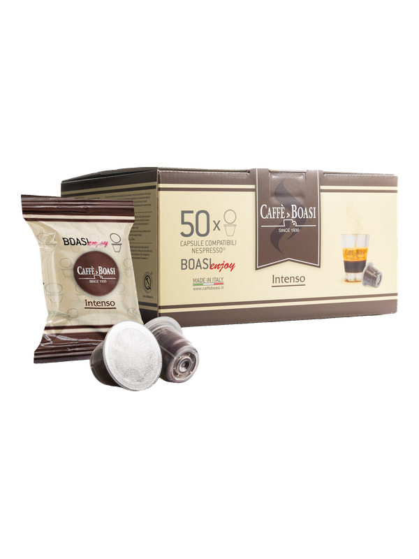 Capsules Boasi Enjoy Intenso compatibles Nespresso®, emballage individuel, boîte de 50 · boîte