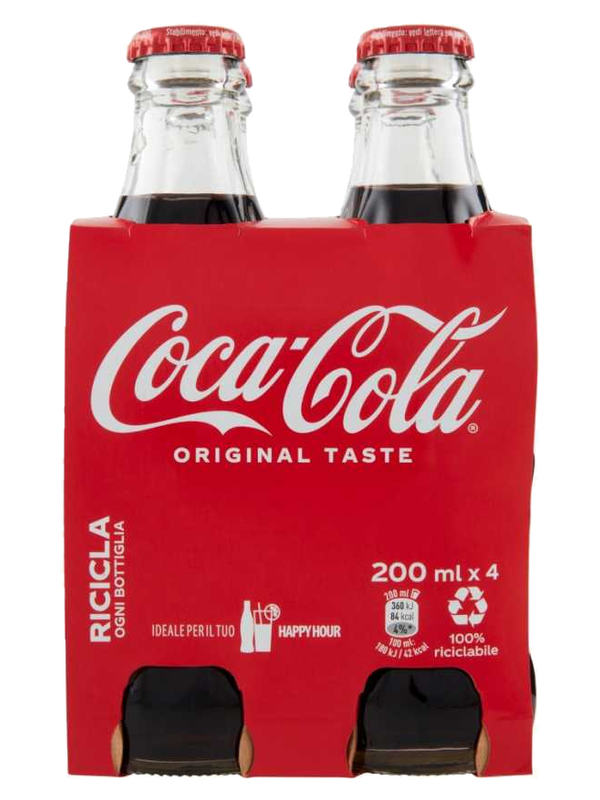 Coca-Cola en bouteilles verre 4 x 20 cl · lot