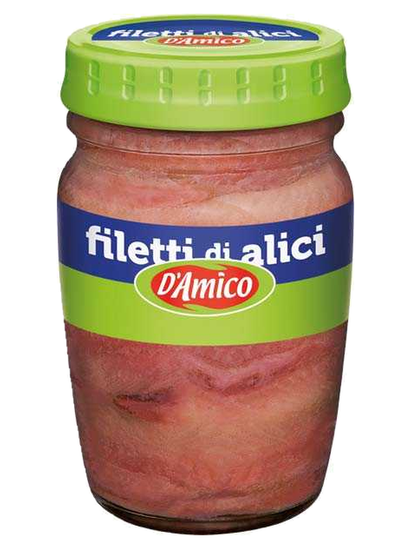 D'Amico filets d'anchois à l'huile de tournesol 80 g · bocal