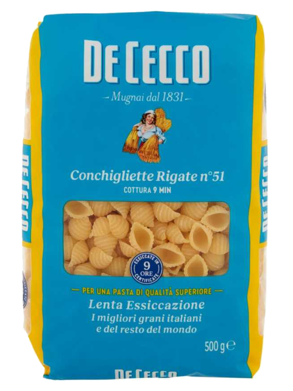 De Cecco Conchigliette Rigate n°51 500 g · paquet