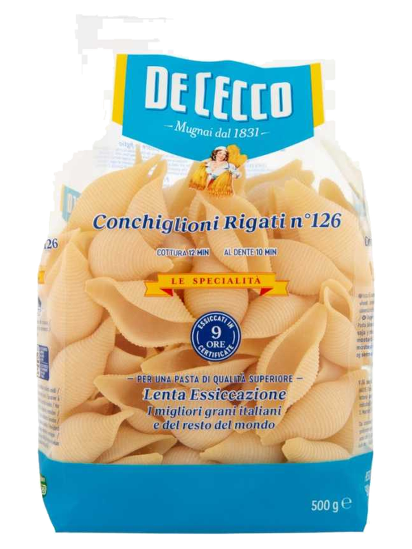 De Cecco Conchiglioni Rigati n°126 500 g · paquet