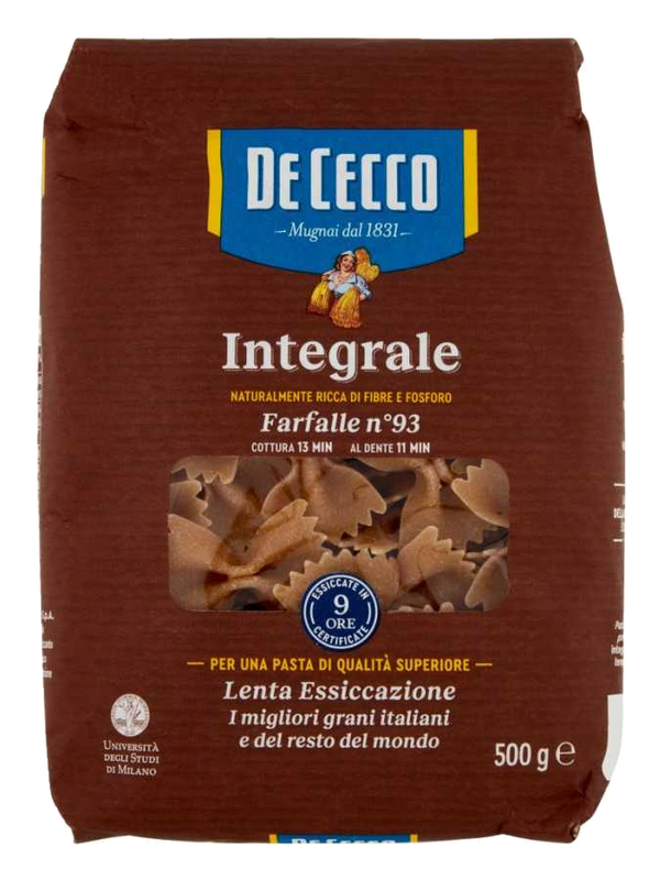 De Cecco Farfalle complètes n°93 500 g · paquet