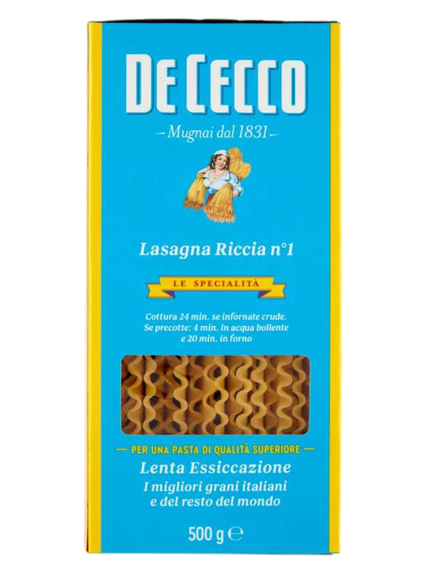 De Cecco Lasagna Riccia n°1 500 g · boîte
