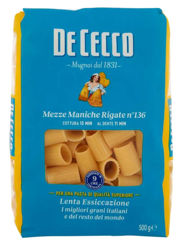 De Cecco Mezze Maniche Rigate n°136 500 g · paquet