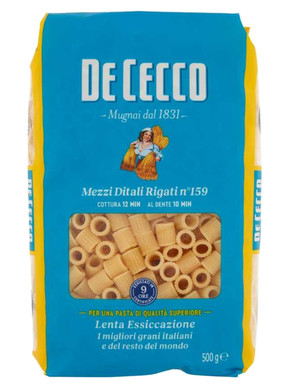 De Cecco Mezzi Ditali Rigati n°159 500 g · paquet