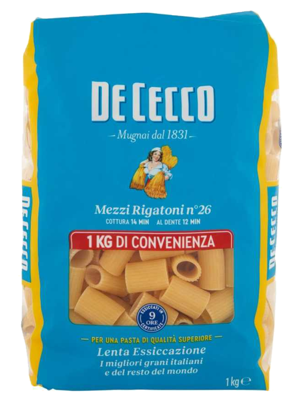 De Cecco Mezzi Rigatoni n°26 1 kg · paquet