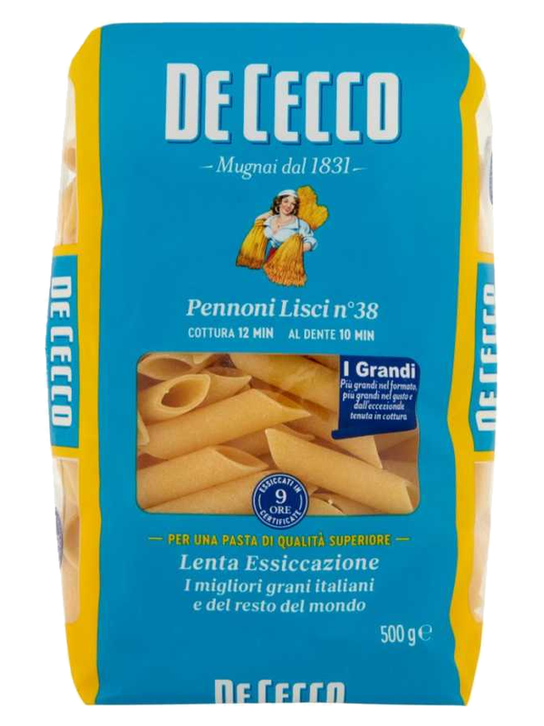 De Cecco Pennoni Lisci n°38 500 g · paquet