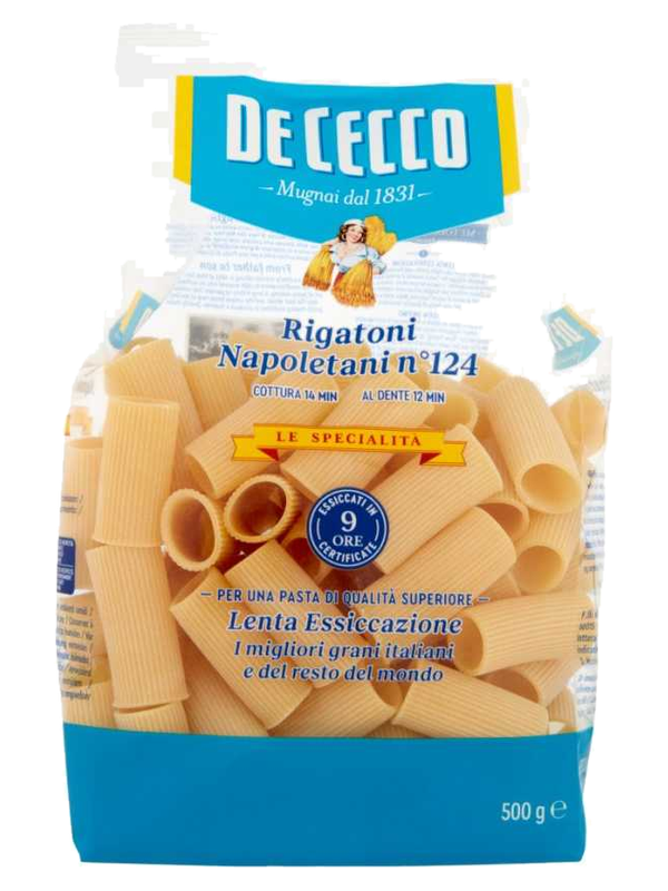De Cecco Rigatoni Napoletani n°124 500 g · paquet
