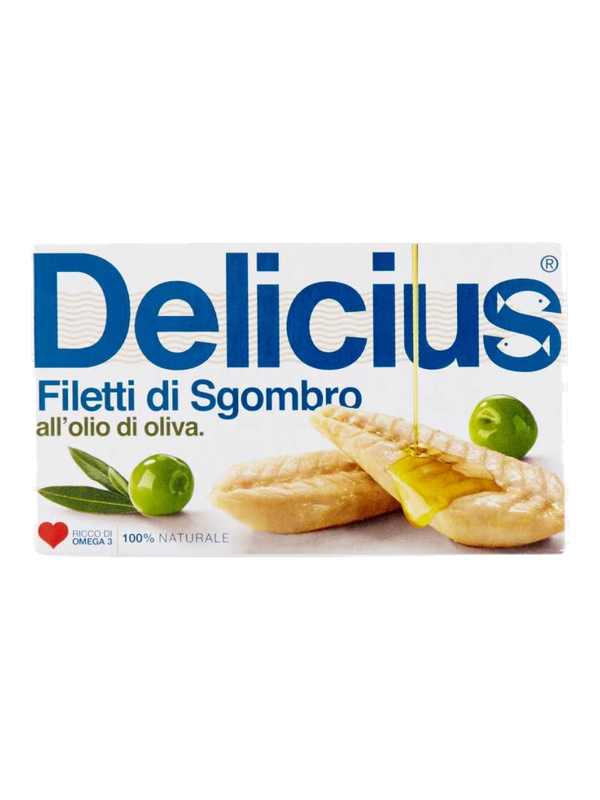 Delicius filets de maquereau à l'huile d'olive 125 g · boîte