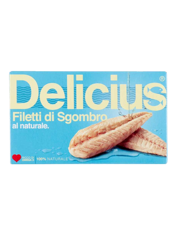 Delicius filets de maquereau au naturel 125 g · boîte