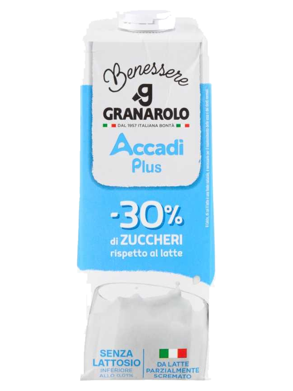 Granarolo lait demi-écrémé UHT sans lactose G+ 1 L · bouteille