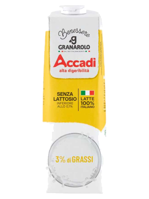 Granarolo lait entier UHT Accadì sans lactose 1 L · brique