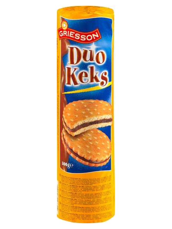 Griesson biscuits fourrés au cacao Duo Keks 500 g · tube