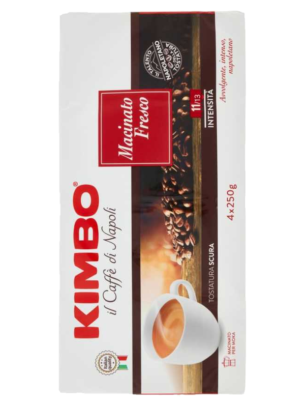 Kimbo café moulu Macinato Fresco 4 x 250 g · lot