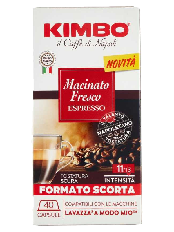 Kimbo capsules Macinato Fresco compatibles A Modo Mio® 40 x 7,5 g · boîte