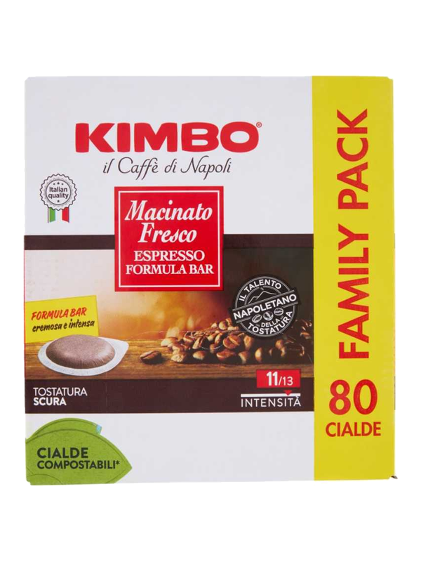 Kimbo dosettes ESE Formula Bar Macinato Fresco, 80 dosettes 584 g · boîte