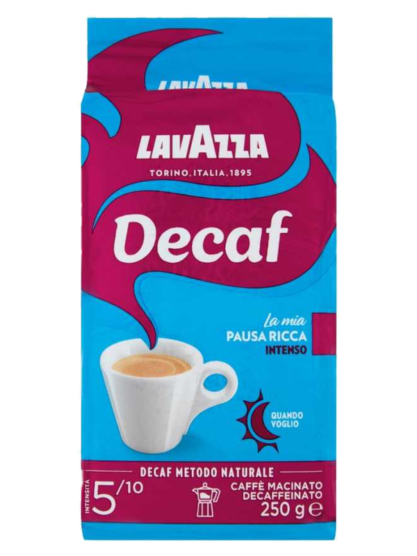 Lavazza café moulu décaféiné Dek Intenso 250 g · paquet