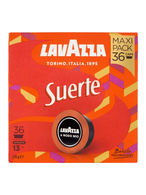 Lavazza capsules A Modo Mio Suerte 36 capsules (270 g) · boîte