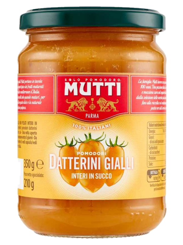 Mutti tomates datterini jaunes entières au jus 350 g · bocal