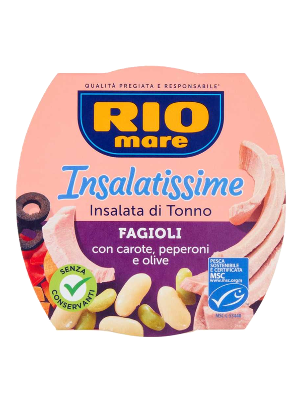 Rio Mare Insalatissime thon, haricots, carottes, poivrons et olives 160 g · boîte