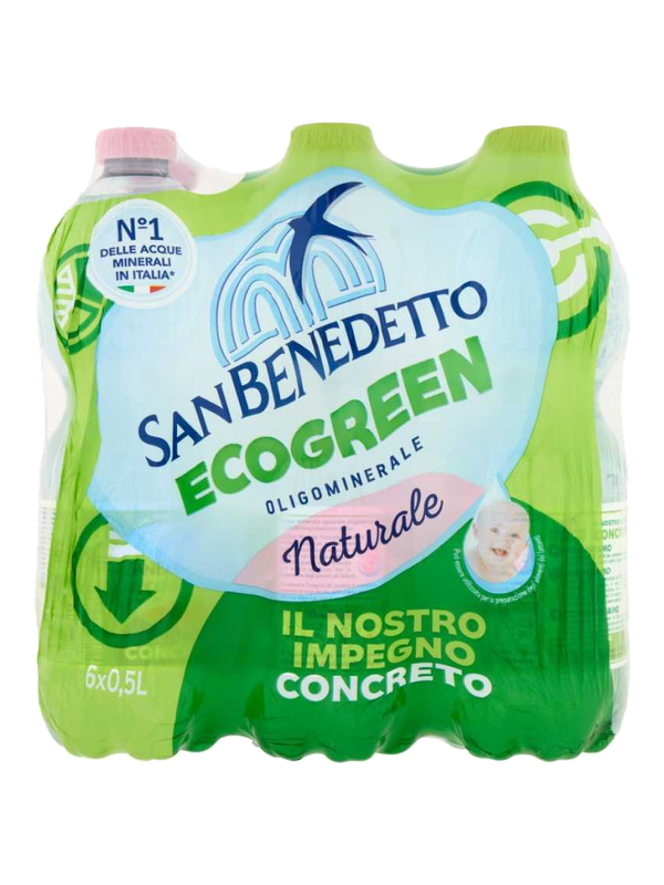 San Benedetto eau minérale plate Fonte del Pollino Ecogreen 6 x 50 cl · pack