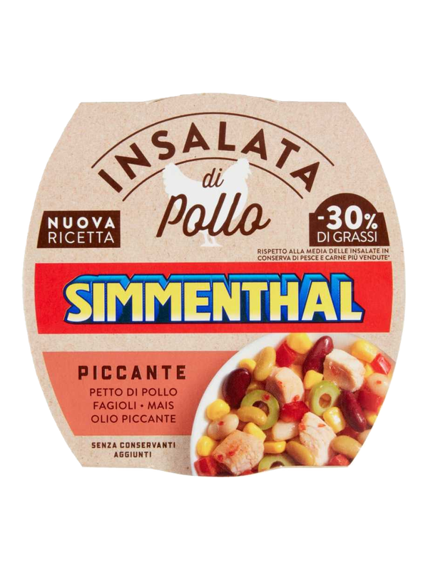 Simmenthal salade de poulet, haricots et huile pimentée 160 g · boîte