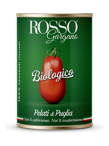 Tomates pelées bio des Pouilles 400 g · boîte